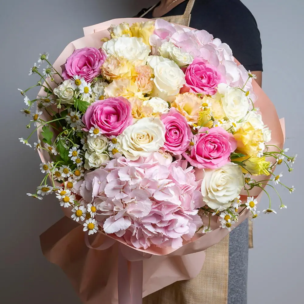 Pastel Harmony Rose & Hydrangea Bouquet