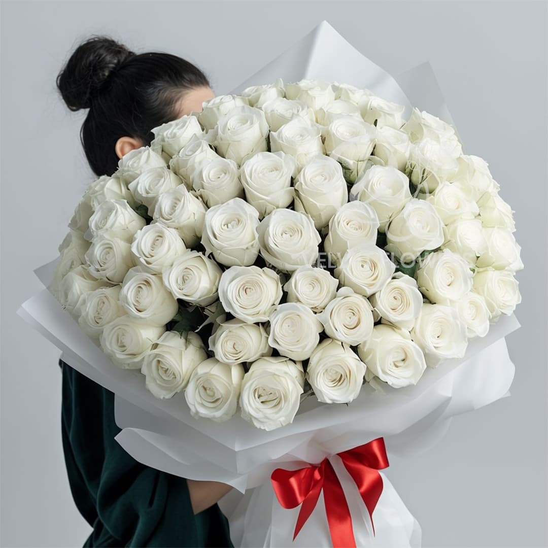 Pure Elegance White Rose Bouquet